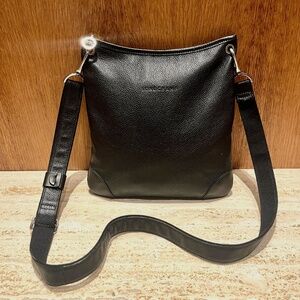 LONGCHAMP - Black Leather Bag *IMPECCABLE Adjustable Crossbody Strap